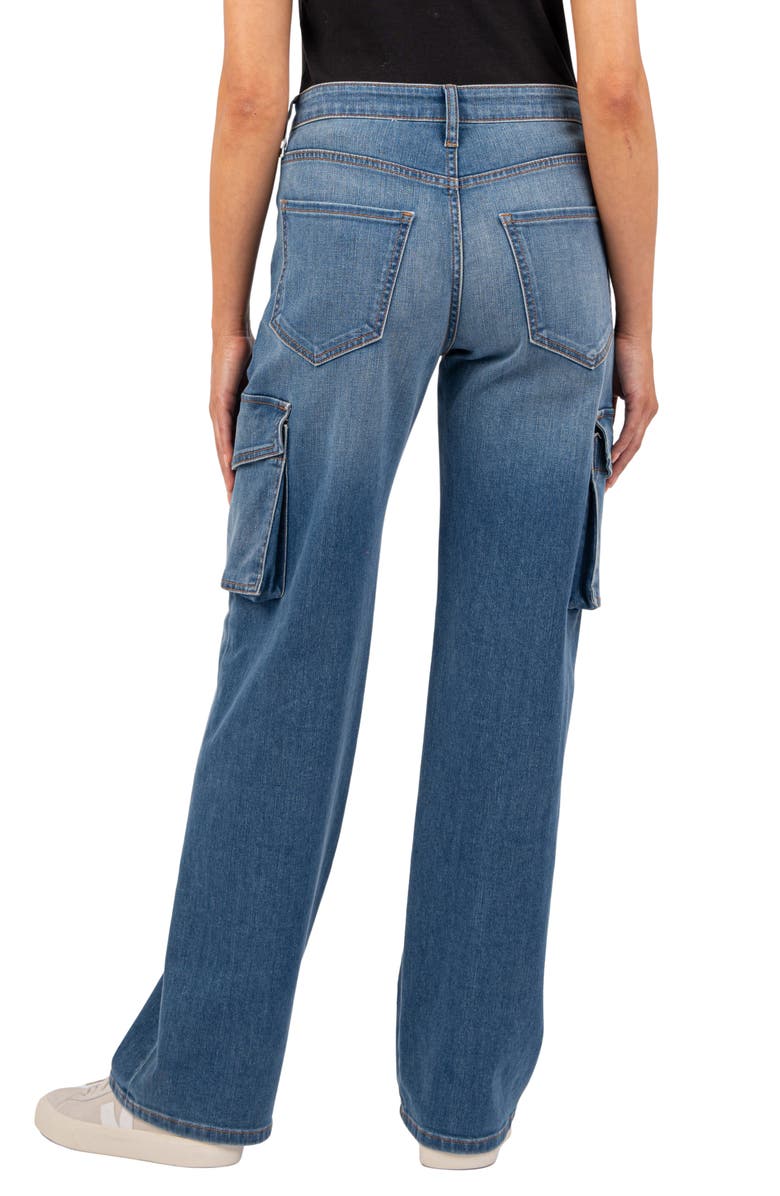 KUT from the Kloth Jodi Fab Ab High Waist Wide Leg Cargo Jeans, Alternate, color, 
