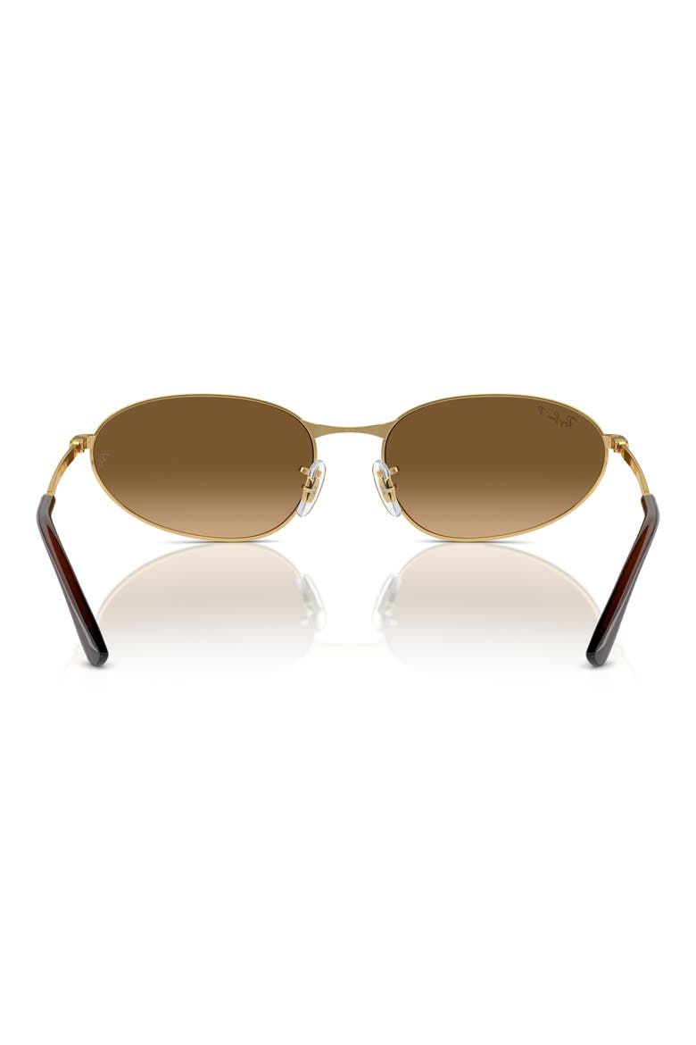 56mm Gradient Polarized Oval Sunglasses, Alternate, color, GOLD FLASH