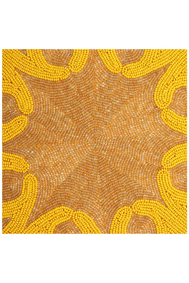 Magnolia Beaded Placemat, Alternate, color, YELLOW