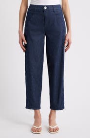 Wit & Wisdom Stripe Skyrise Ankle Barrel Jeans
