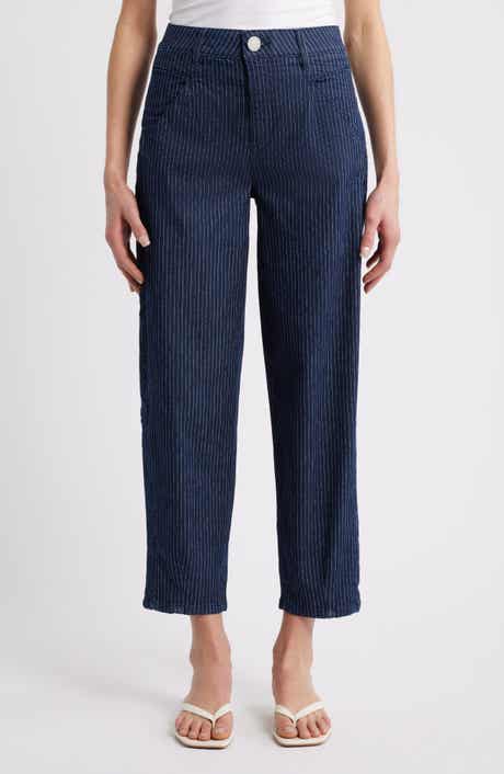Wit & Wisdom Stripe Skyrise Ankle Barrel Jeans