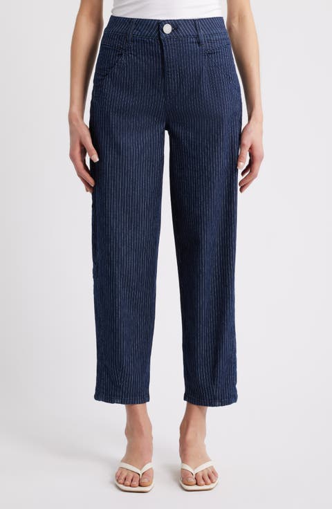 Wit & Wisdom Stripe Skyrise Ankle Barrel Jeans (Regular & Petite)