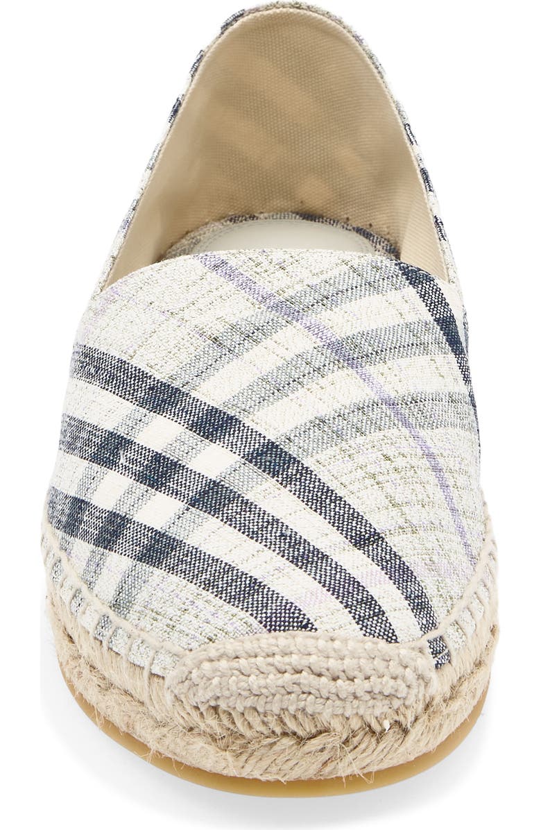 Burberry Mews Check Espadrille Flat, Alternate, color, Green