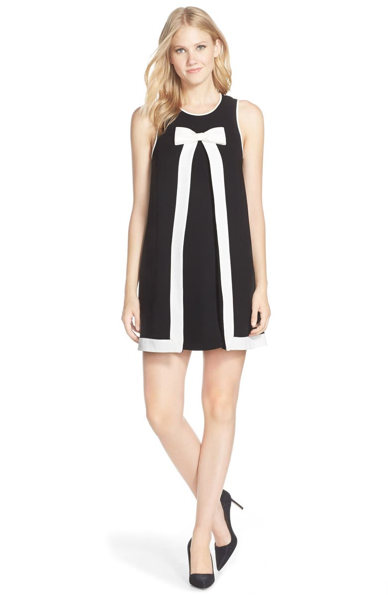 CeCe by Cynthia Steffe 'Molly' Bow Neck Crepe A-Line Dress, Alternate, color, 