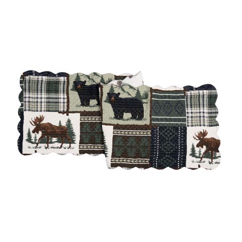 Greenstone Pines Cotton Table Runner 14" x 51" - Bear 
Moose Lodge