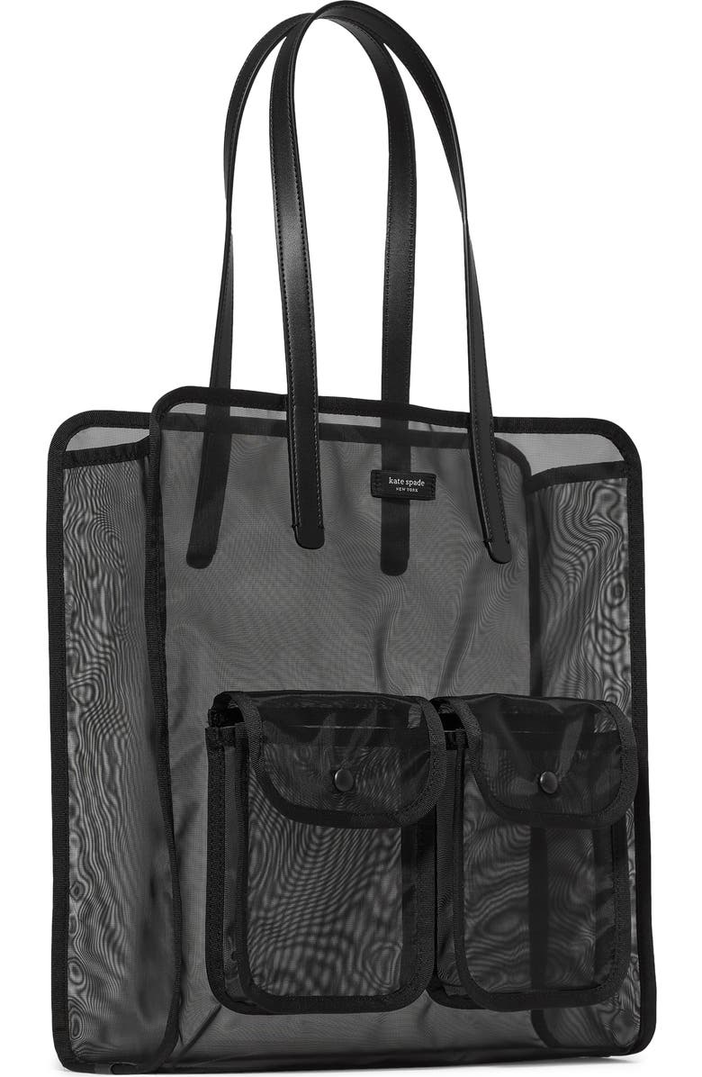 Kate Spade New York breezy mesh tote bag, Alternate, color, Black