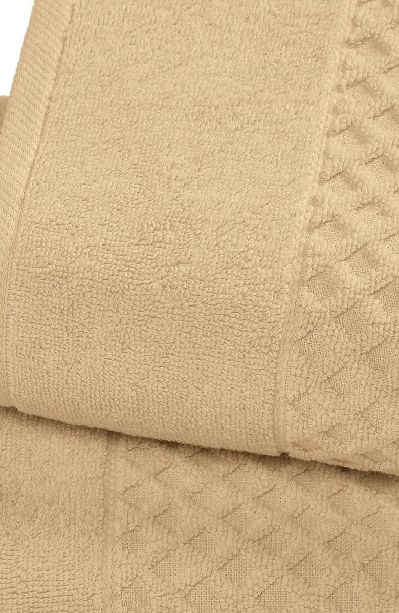 Woven & Weft Diamond Waffle Textured 2-Piece Bath Sheet Set, Alternate, color, Oatmeal