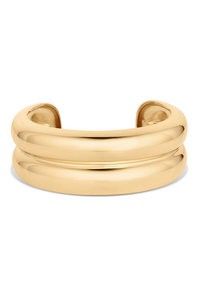 Frankie Double Cuff Bracelet, Main, color, 14K GOLD PLATED