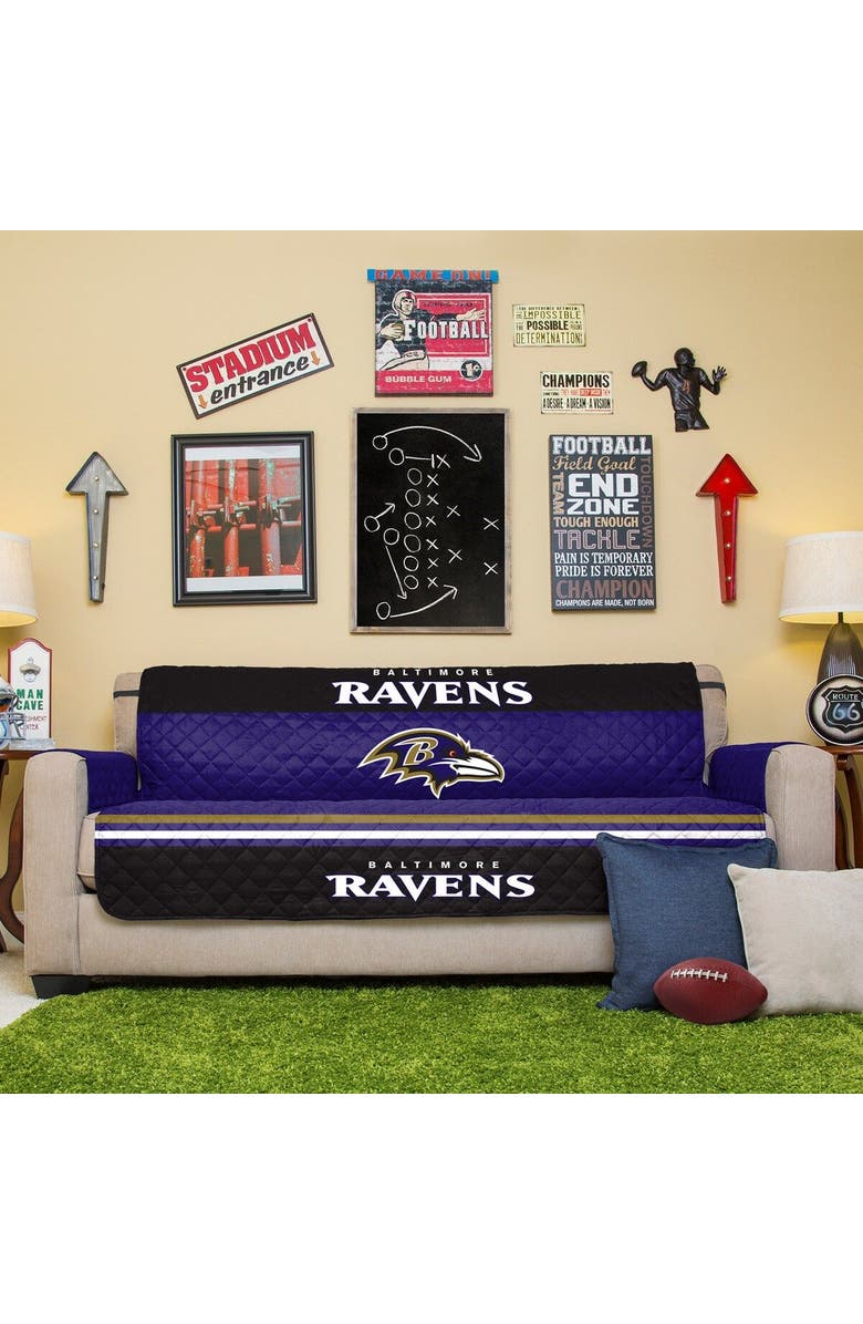 PEGASUS HOME FASHIONS Purple Baltimore Ravens Sofa Protector, Main, color, 