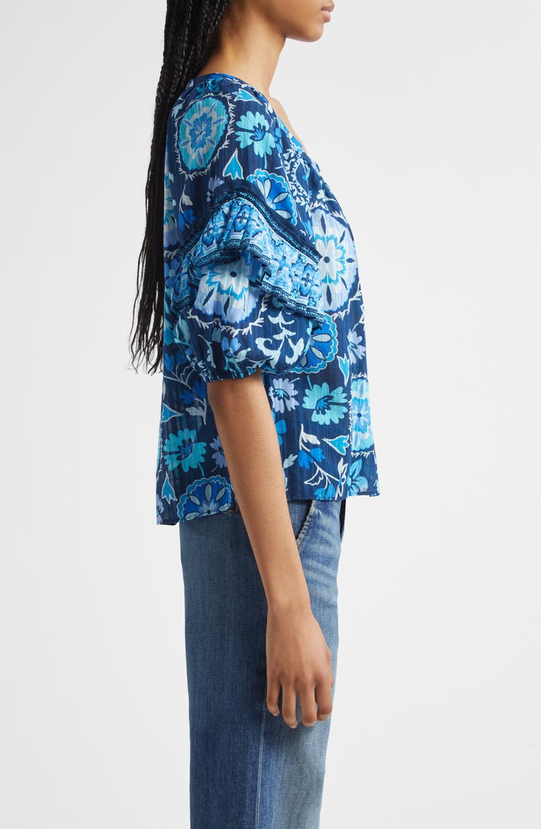 Ramy Brook Rebeca Mixed Print Cotton Blend Top, Alternate, color,