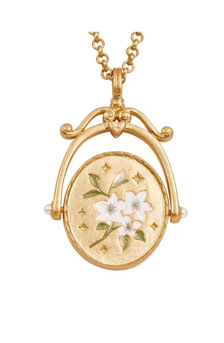 Fable England J Initial Jasmine Gold Spinner Chain Necklace, Alternate, color, Gold