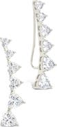 Sterling Forever Jillian Cubic Zirconia Heart Ear Climbers