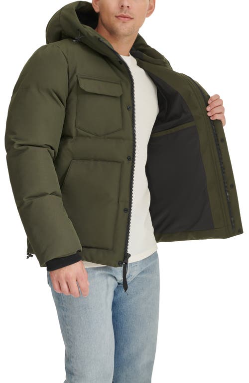 Levi's Water Resistant Hooded Quilted Puffer Jacket In Green