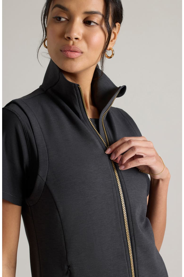 DreamGlow Zip-Up Vest, Alternate, color, BLACK
