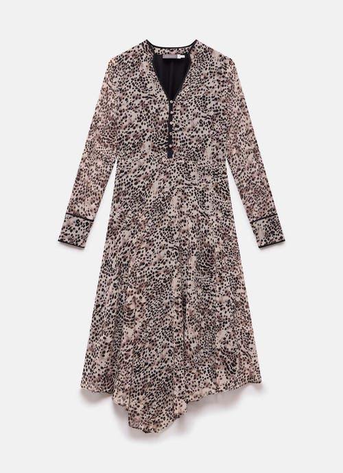 Mint Velvet Animal Print Asymmetric Midi Dress In Multi
