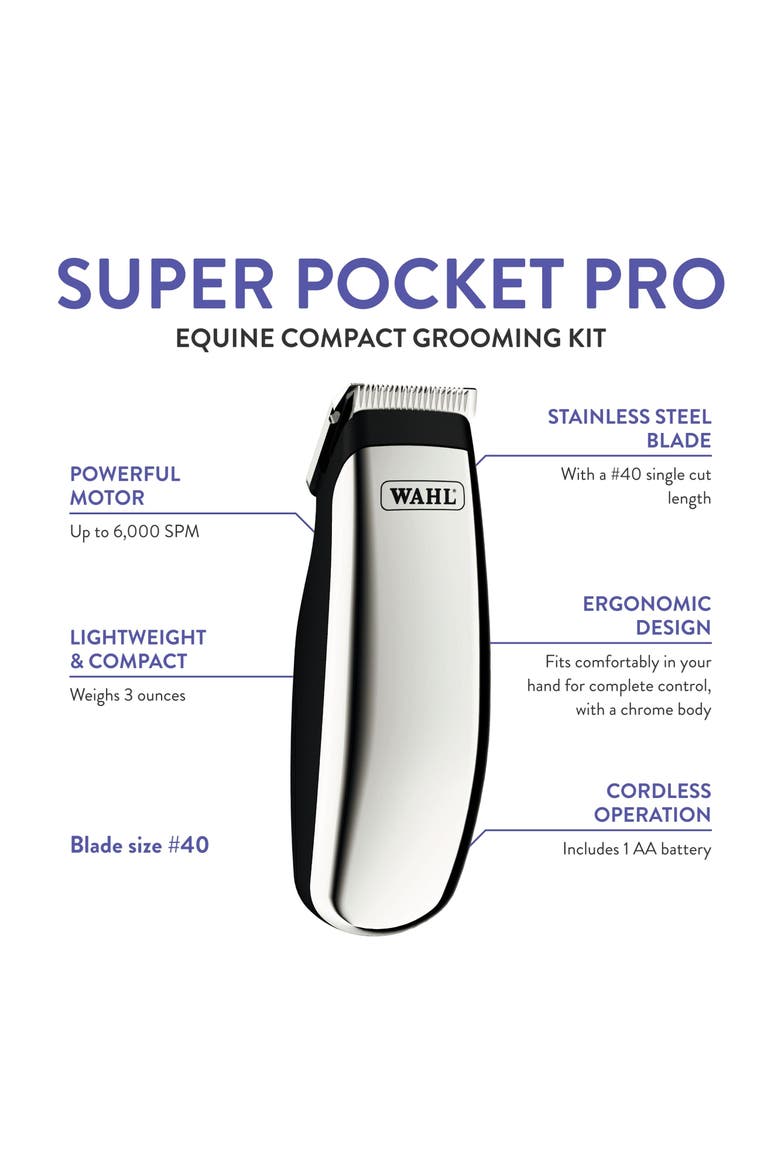 Equine Super Pocket Pro Trimmer, Alternate, color, Silver