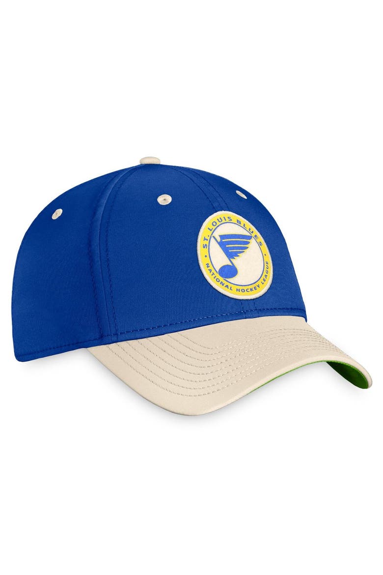 Men's Fanatics Branded Royal/Khaki St. Louis Blues True Classics Retro Flex Hat, Alternate, color, Navy