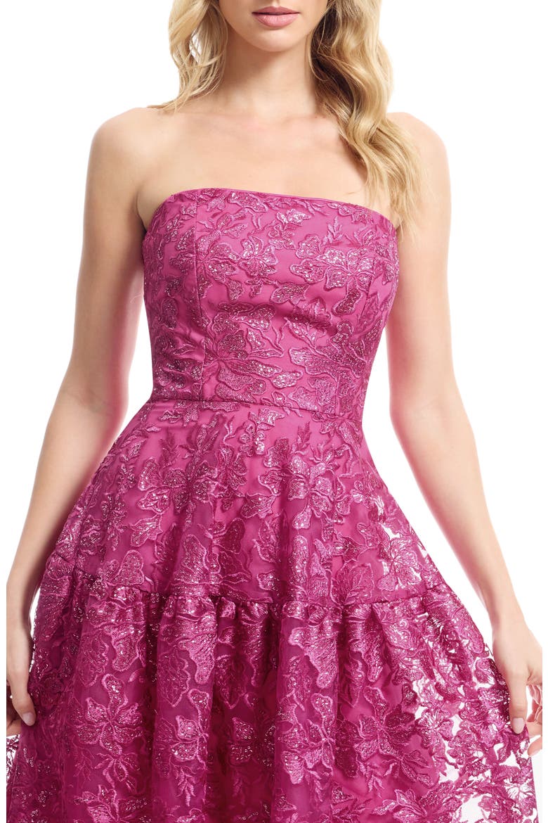 Gemma Embellished Strapless Fit & Flare Cocktail Dress, Alternate, color, BRIGHT FUCHSIA