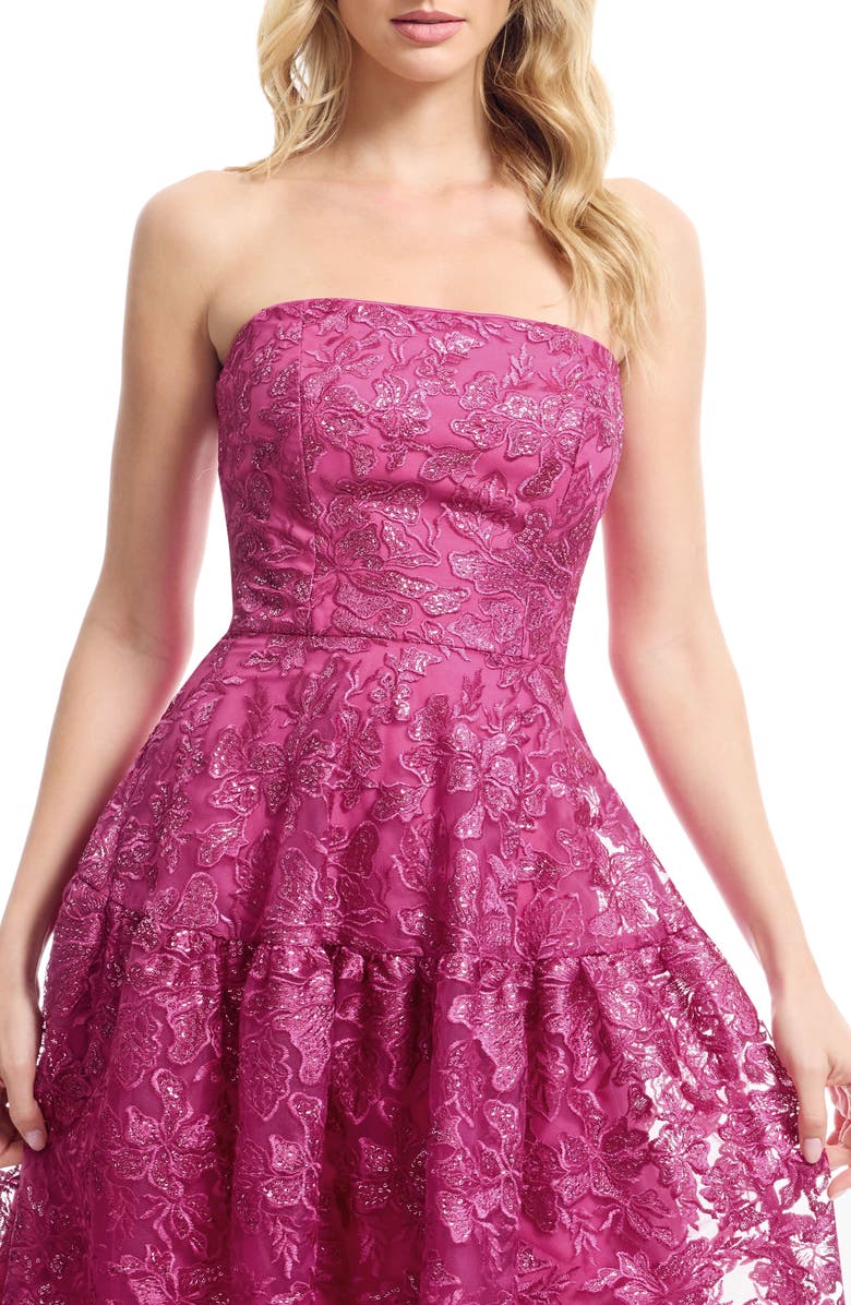 Dress the Population Gemma Embellished Strapless Fit & Flare Cocktail Dress, Alternate, color, 