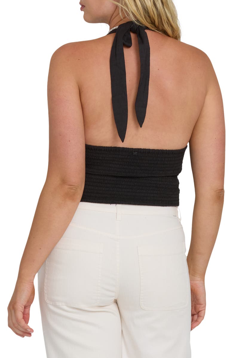 Billabong Sunny Sometimes Halter Tank, Alternate, color, Black Sands