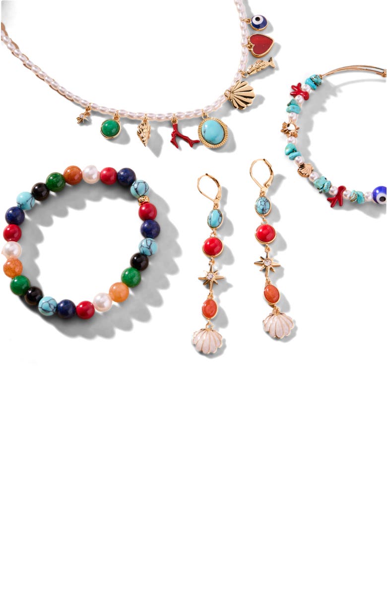 Alex and Ani Moonlight Beach Linear Earring, Alternate, color, Multi