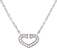 Pre-Owned Cartier C Heart de Cartier Pendant Necklace 18K White Gold with Pave Diamonds