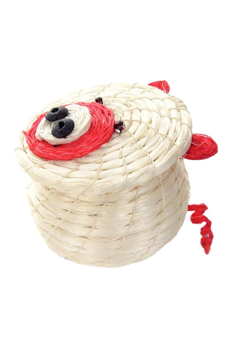 Animal Lidded Basket, Alternate, color, Clever Piggy