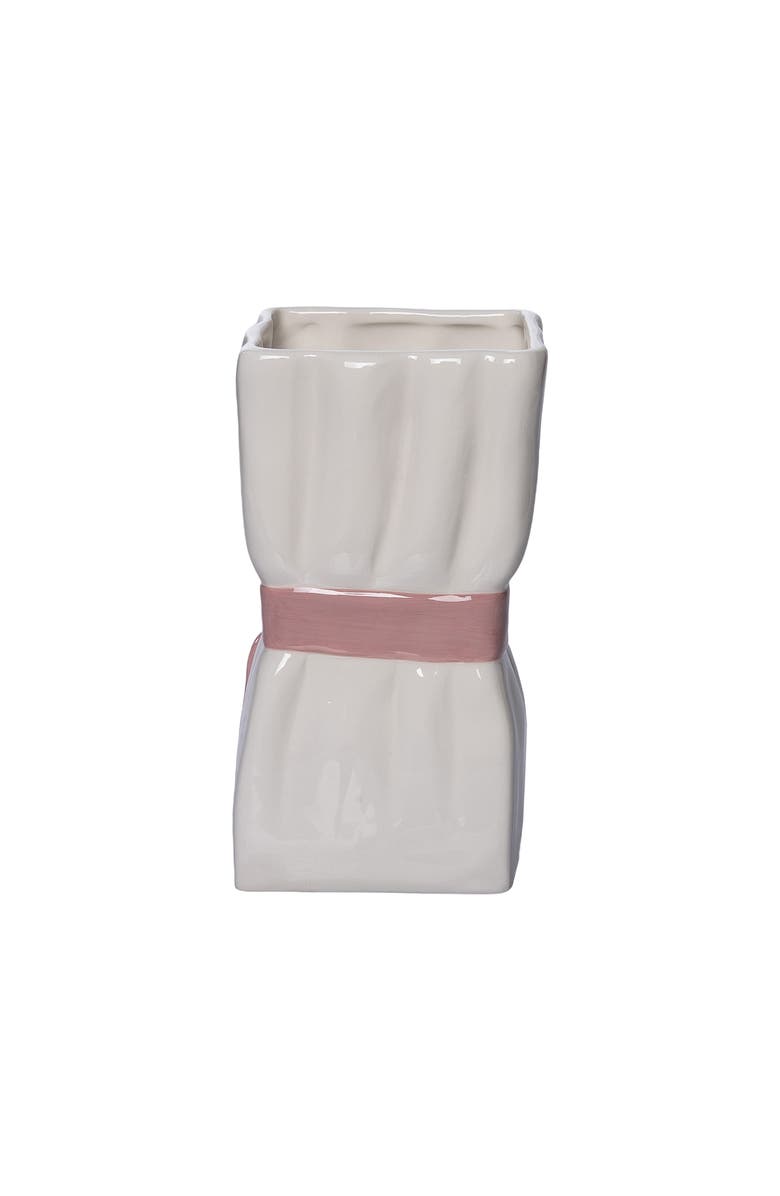 Transpac Dolomite Ribbon Pink Vase for Floral Display and Home Decor, Alternate, color, Multicolored