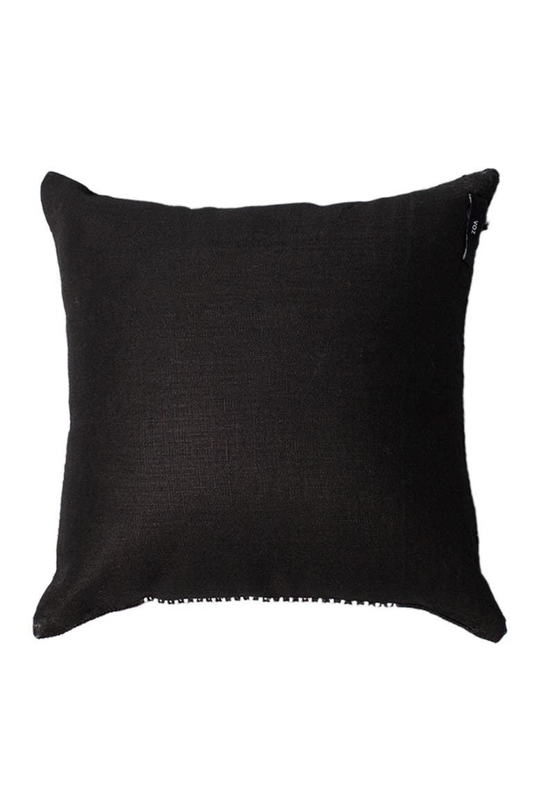 Diamante Square Textile Small Pillow in Ivory, Alternate, color, Black/Ivory