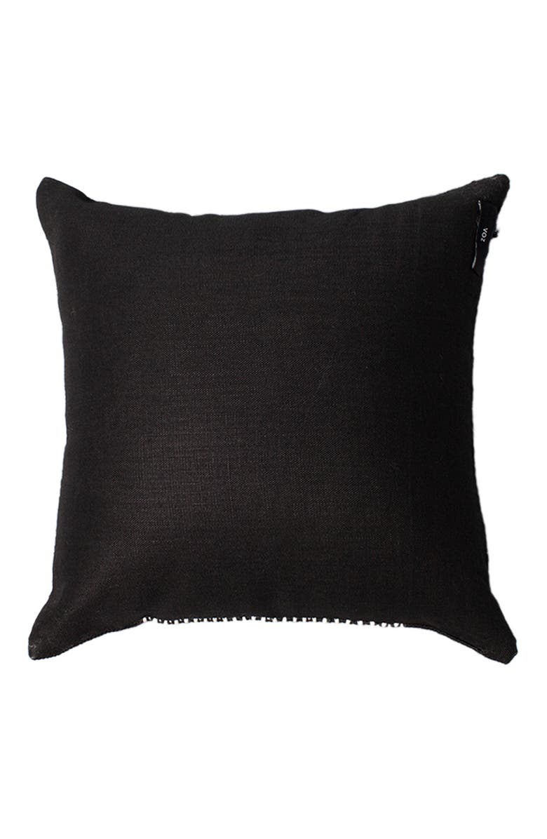 Voz Diamante Square Textile Small Pillow in Ivory, Alternate, color, Black/Ivory