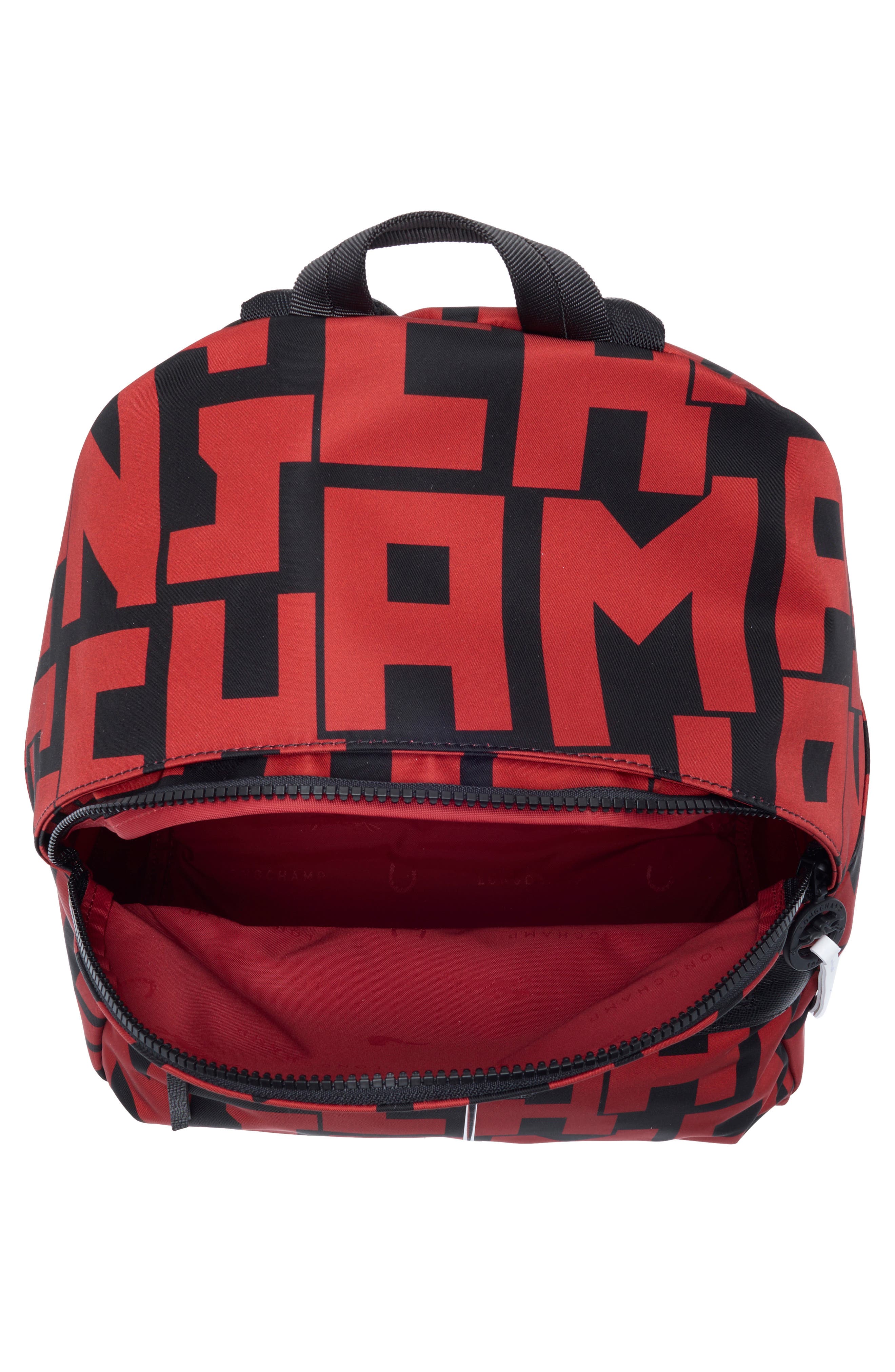 Longchamp Le Pliage Medium Backpack, Alternate, color, Black/ Brick