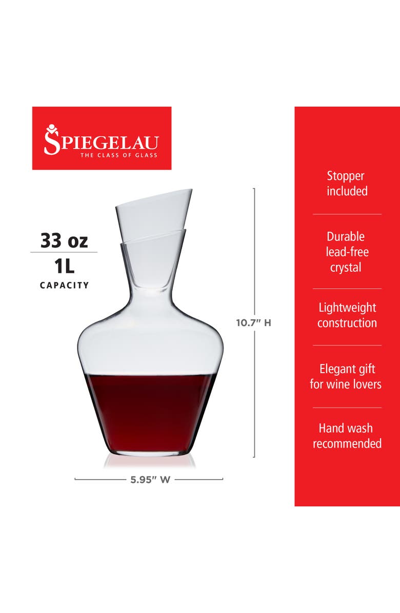 SPIEGELAU Definition 1L Wine Decanter, Alternate, color, Clear