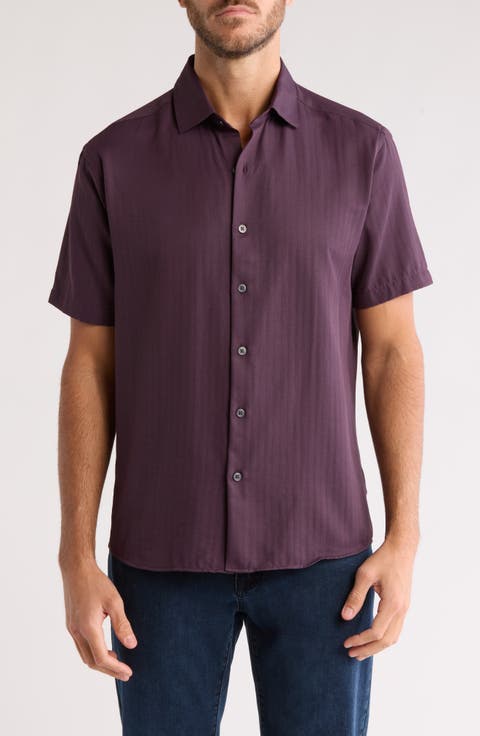 Baylor Cotton Short Sleeve Button-Up Shirt