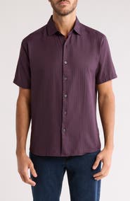 WESTZEROONE Baylor Cotton Short Sleeve Button-Up Shirt