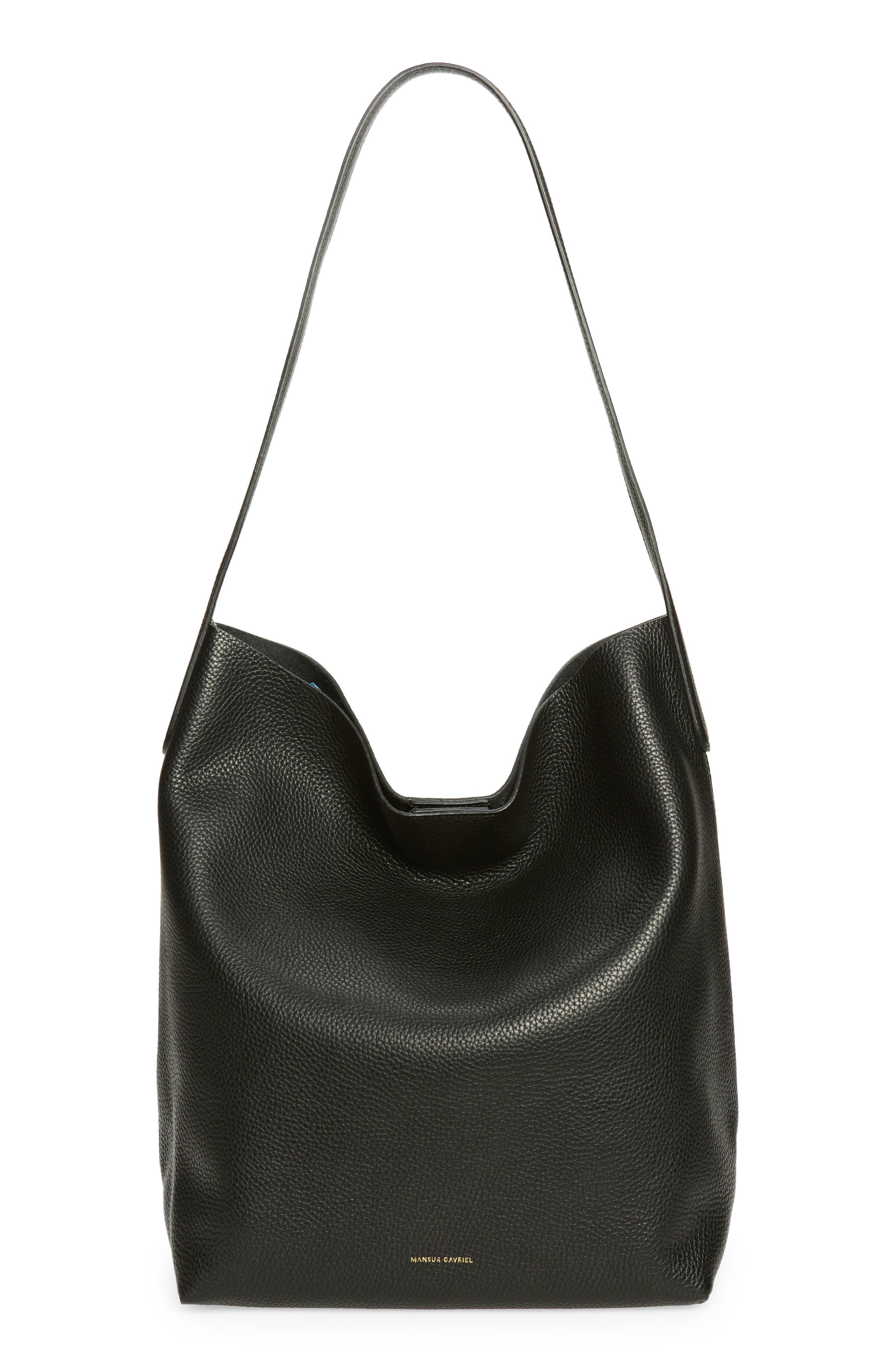 Mansur Gavriel Everyday Cabas Leather Hobo Bag, Main, color, Black