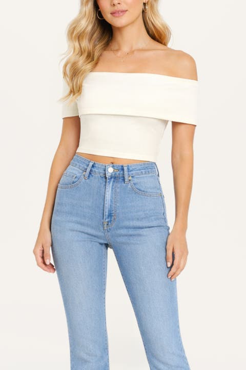 Foldover Zip-Front Bandeau Top