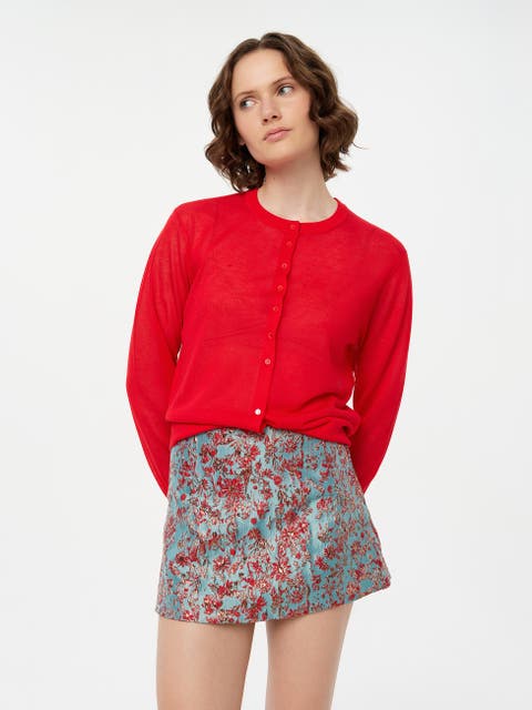 Mini Floral Jacquard Skirt