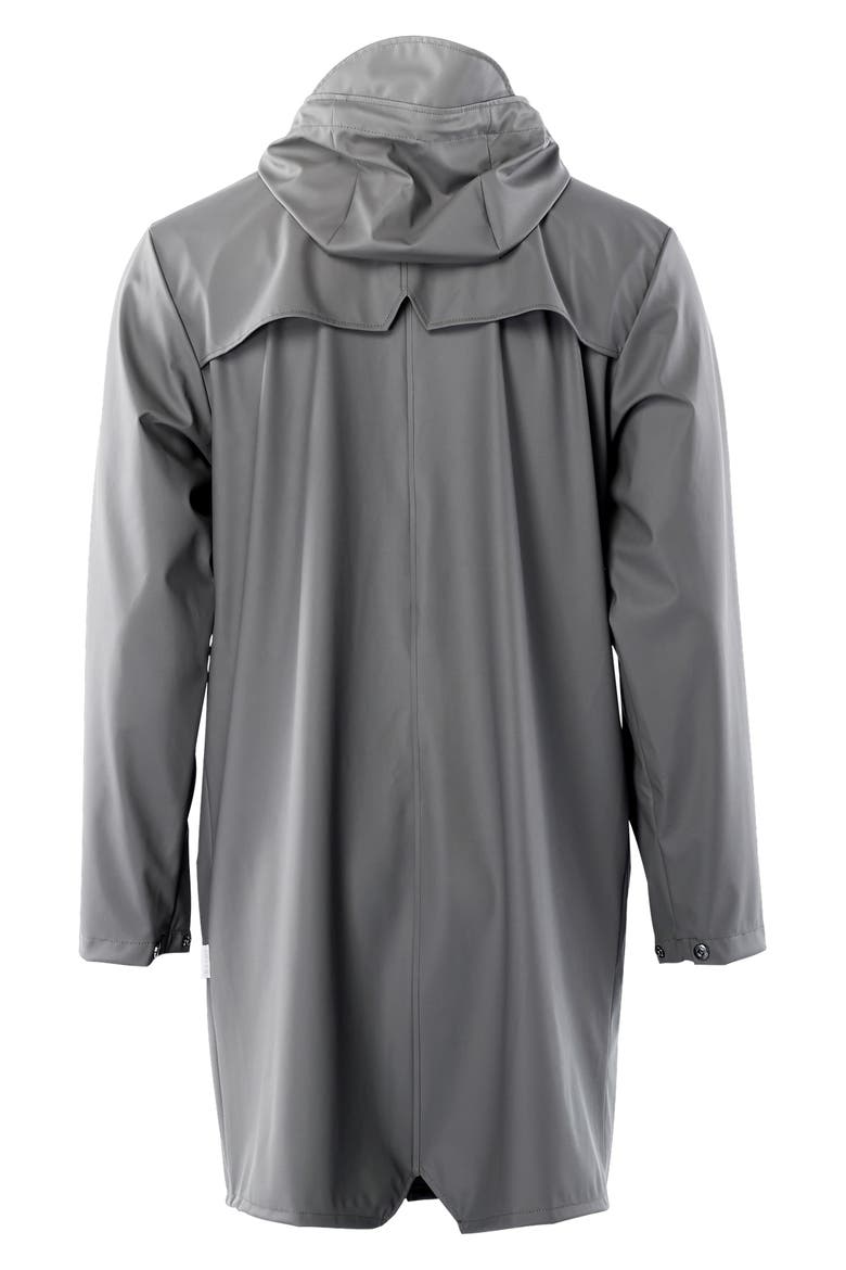 Waterproof Hooded Long Rain Jacket, Alternate, color, CHARCOAL