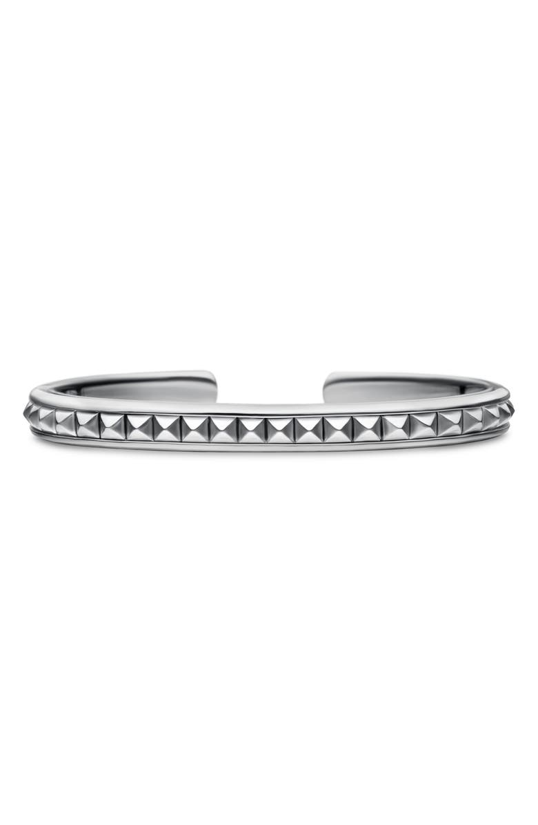 David Yurman Pyramid Cuff Bracelet in Sterling Silver, 7mm, Main, color, Silver