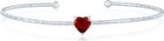 SIMONA Birthstone Cubic Zirconia Heart Open Cuff Bracelet