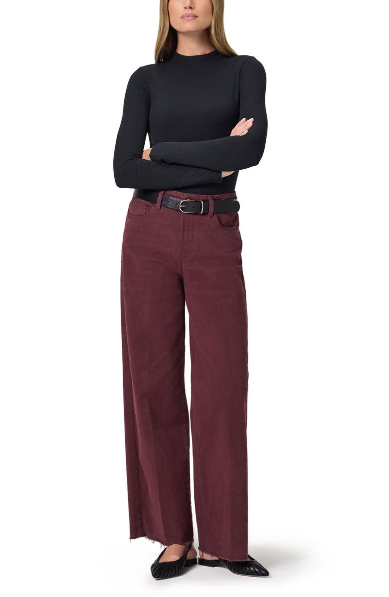 PAIGE Anessa Raw Hem High Waist Wide Leg Jeans, Alternate, color, 