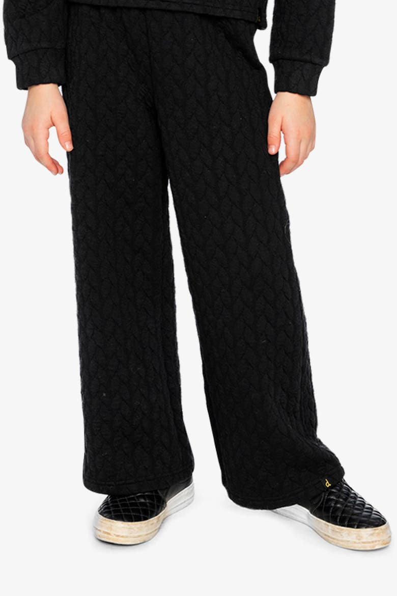 Wide Leg Quilted Jacquard Pants, Alternate, color, Black