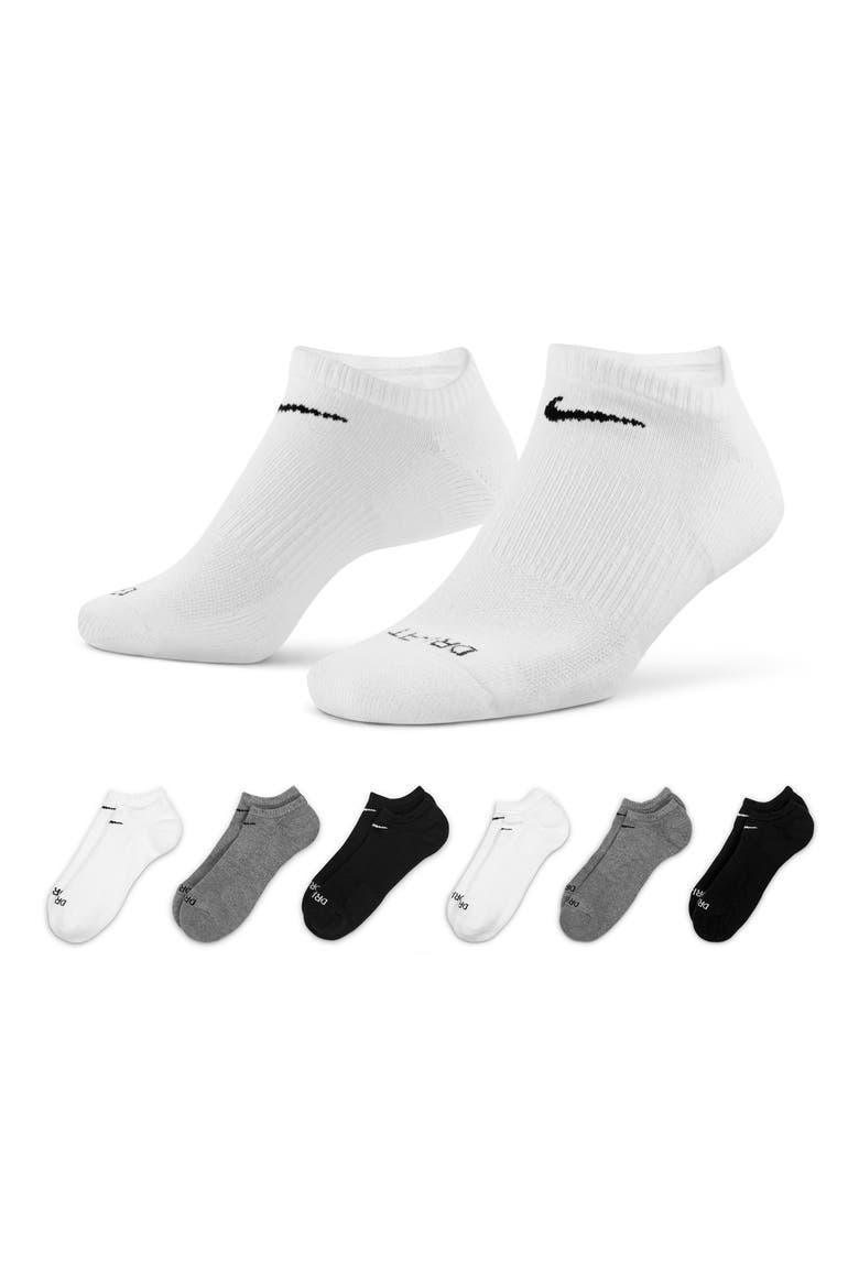 Kids' Assorted 6-Pack Dri-FIT Everyday No-Show Socks, Alternate, color, GREY MULTICOLOR