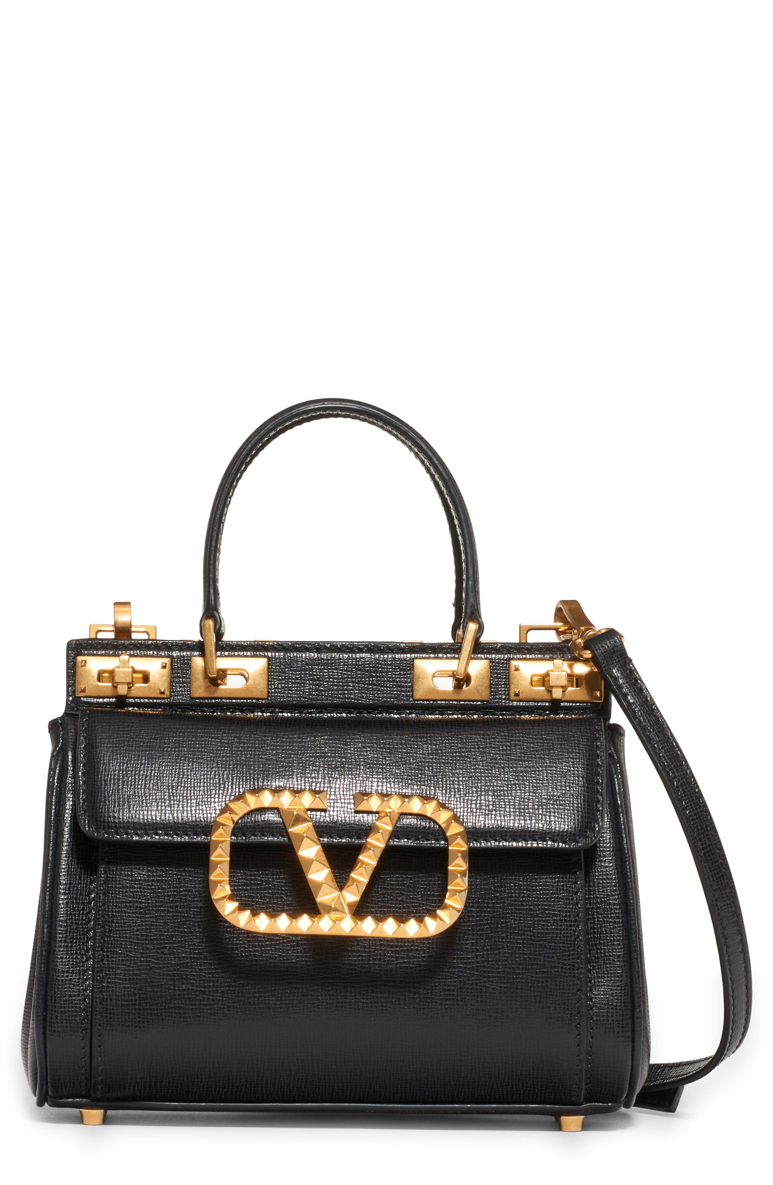 Valentino Garavani Mini Alcove VLOGO Leather Top Handle Bag, Main, color, 