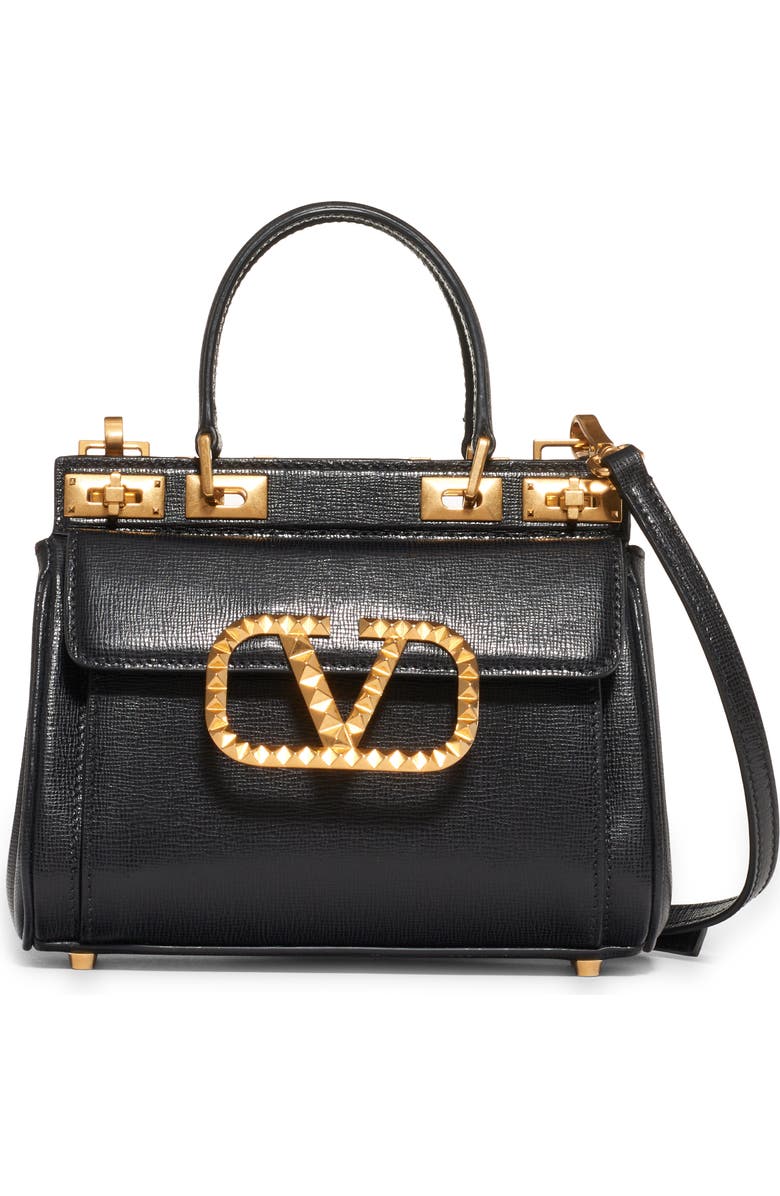 Valentino Garavani Mini Alcove VLOGO Leather Top Handle Bag, Main, color,