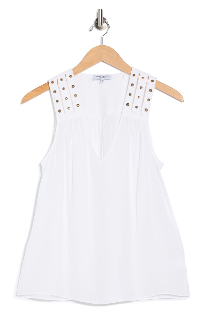 Ramy Brook Glenn Studded Sleeveless Top, Alternate, color, Ivory