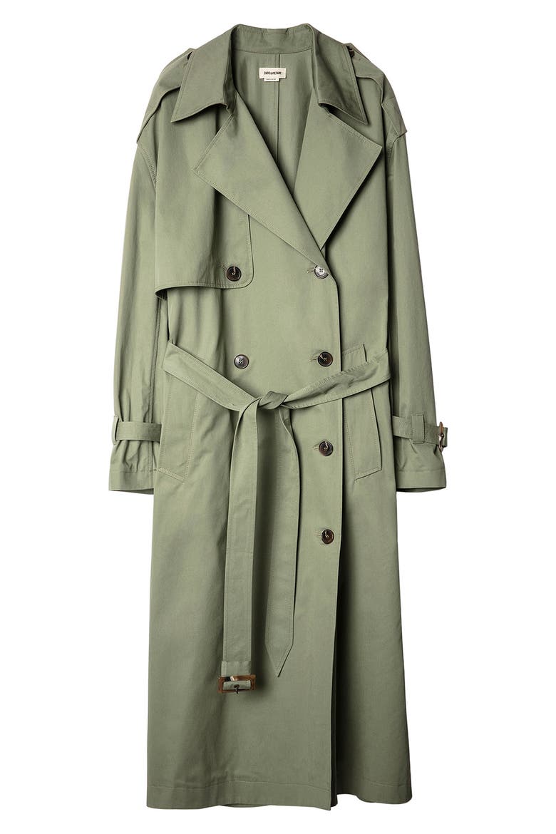 Kena Oversize Double Breasted Trench Coat, Alternate, color, TILLEUL