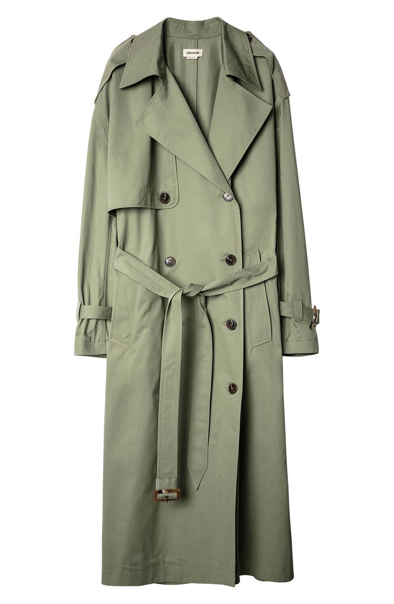 Zadig & Voltaire Kena Oversize Double Breasted Trench Coat, Alternate, color, 
