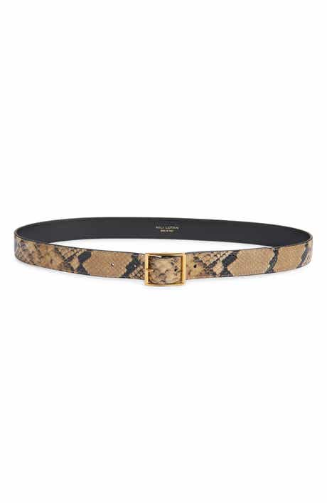 Gabriele Snakeskin-Embossed Leather Belt