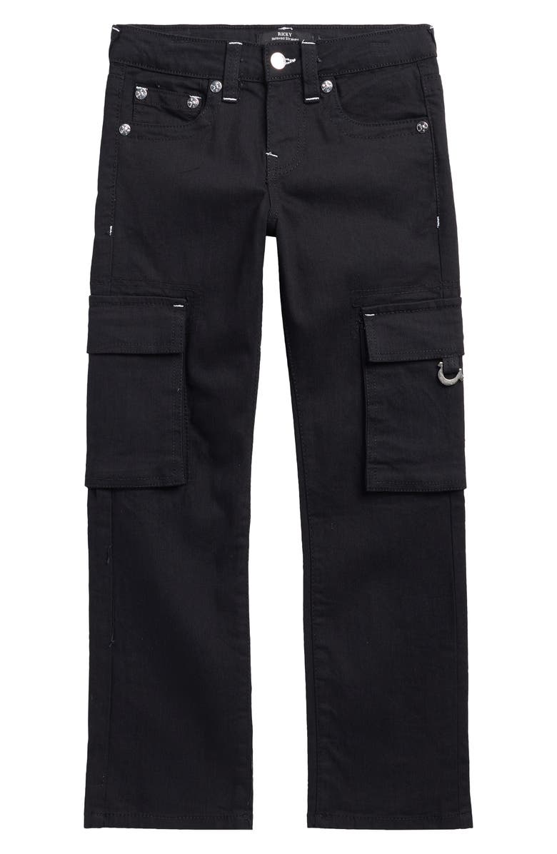 True Religion Kids' Cargo Pocket Jeans, Main, color, Black